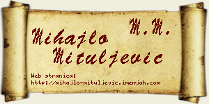 Mihajlo Mituljević vizit kartica